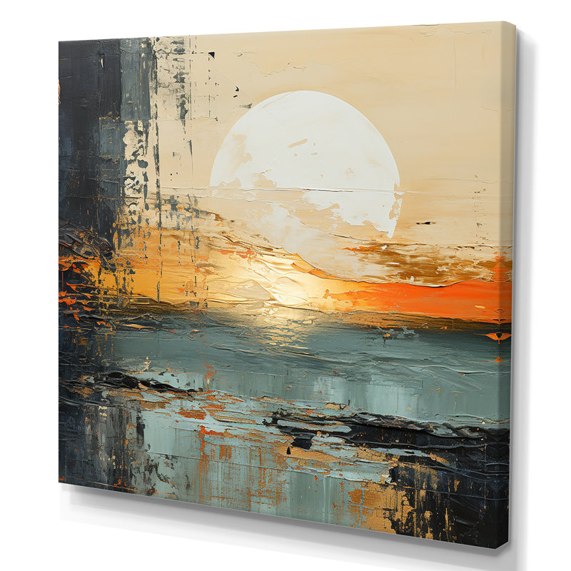 " Modern Coastal Mystic Sunrise I ", 36" H x 36" W, Wrapped Canvas