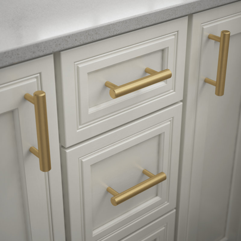3 3/4" Center to Center Bar Pull, Brushed Brass, 3.78"