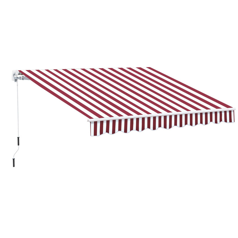 Auvents rétractables, Rayures rouges, H 59 po x l 116,3 po x P 96,5 po