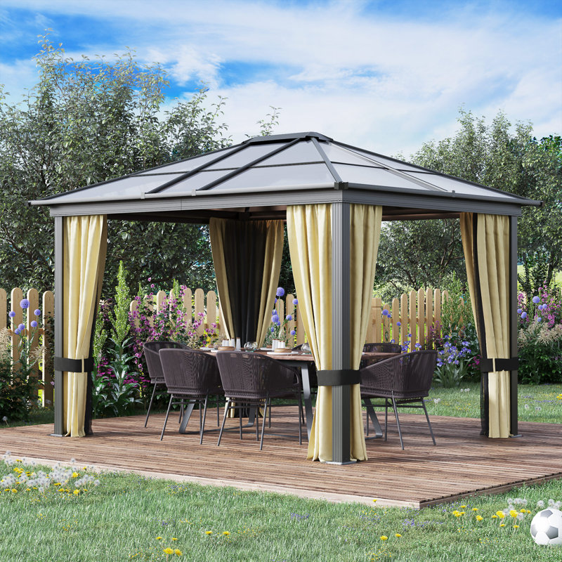 Abri de jardin à toit rigide 10 'X 12' avec toit en polycarbonate