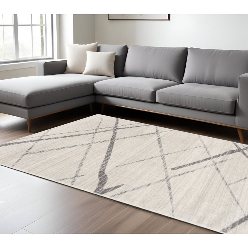 12' X 18' Geometric Washable Non Skid Area Rug