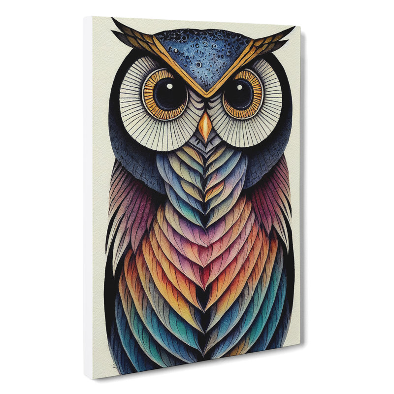 Intoxicating Owl - Wall Art, 60cm H x 40cm W x 3cm D, Wrapped Canvas