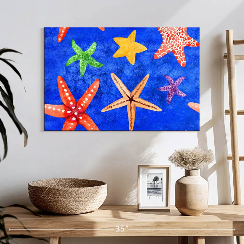 Motif d'étoile de mer sous l'eau, H 16 po x l 24 po