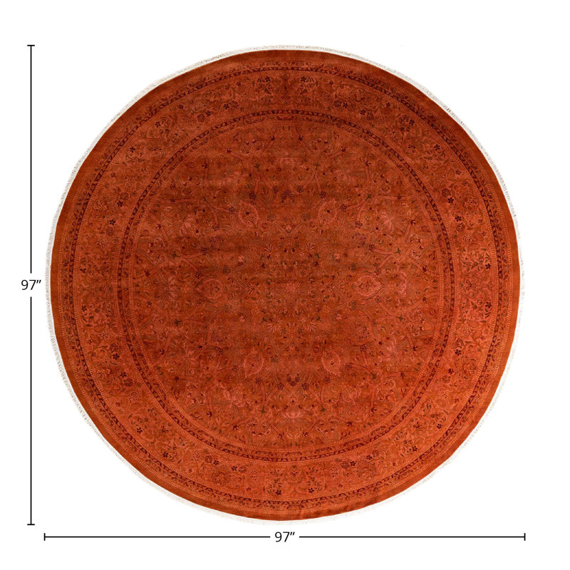 Tapis orange 8 pi 1 po Damyen One-of-a-Kind New Age