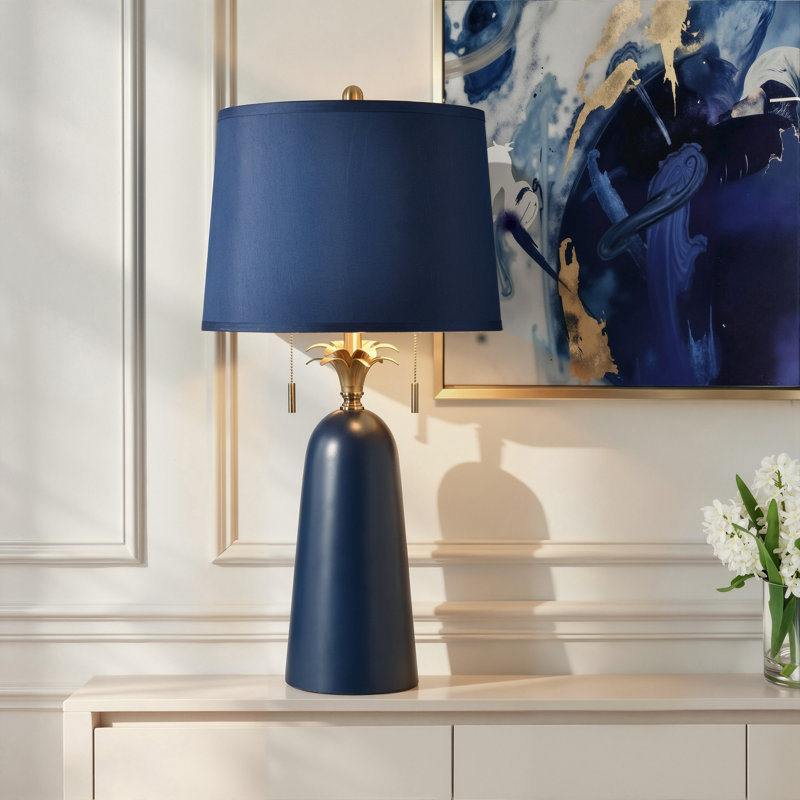 Lampe de table Poly - Bleu Latilly - Abat-jour bleu