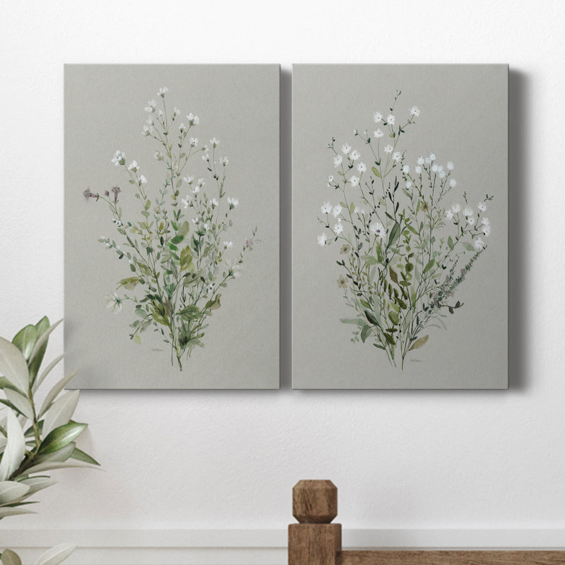 Bouquet de grâce I - Ensemble de 2 toiles tendues, H 12 po x l 16 po x P 1 po