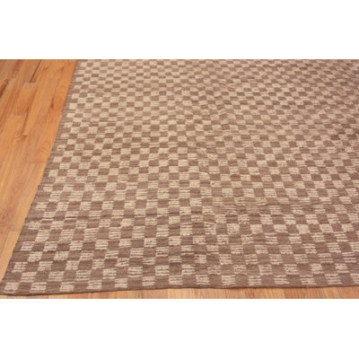 Grand tapis à damier géométrique de la collection nazmiyal 12 pi 1 po x 15 pi 1 po