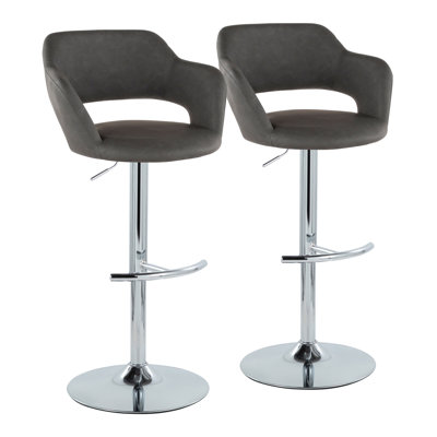 Lake Adjustable Bar Stools with Rounded T Footrest
