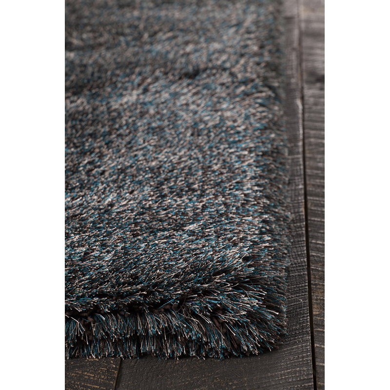 Tapis à poil long abstrait tissé à la main Gareth, Rectangle 5 pi x 7 pi 6 po