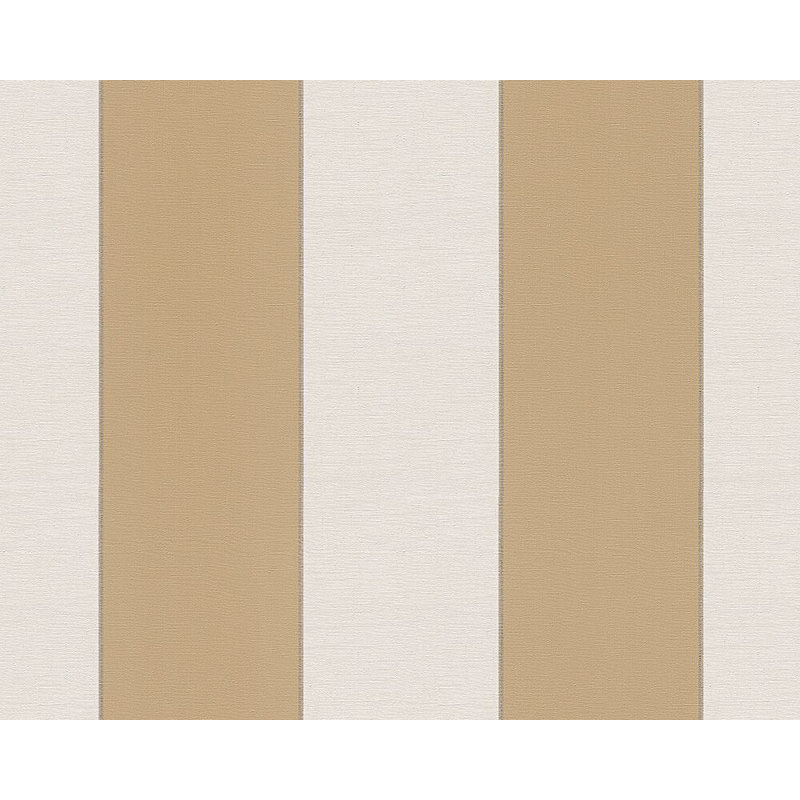 Rouleau de papier peint rétro Creger, Blanc / Beige