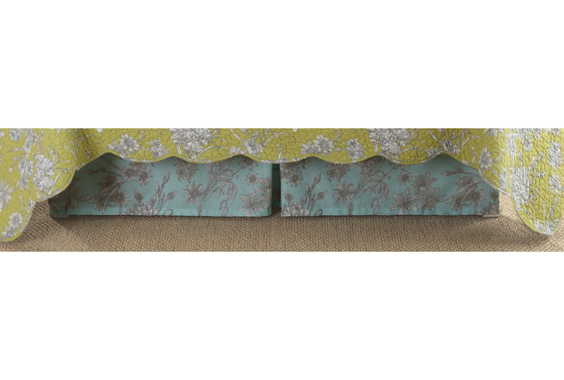 Ocean Botanical Bed Skirt, Twin