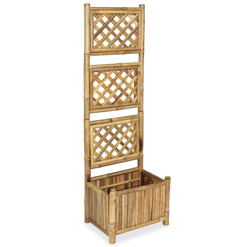 Boîte à fleurs en bambou avec treillis Markus, H 135 po x l 40 po x P 30 po