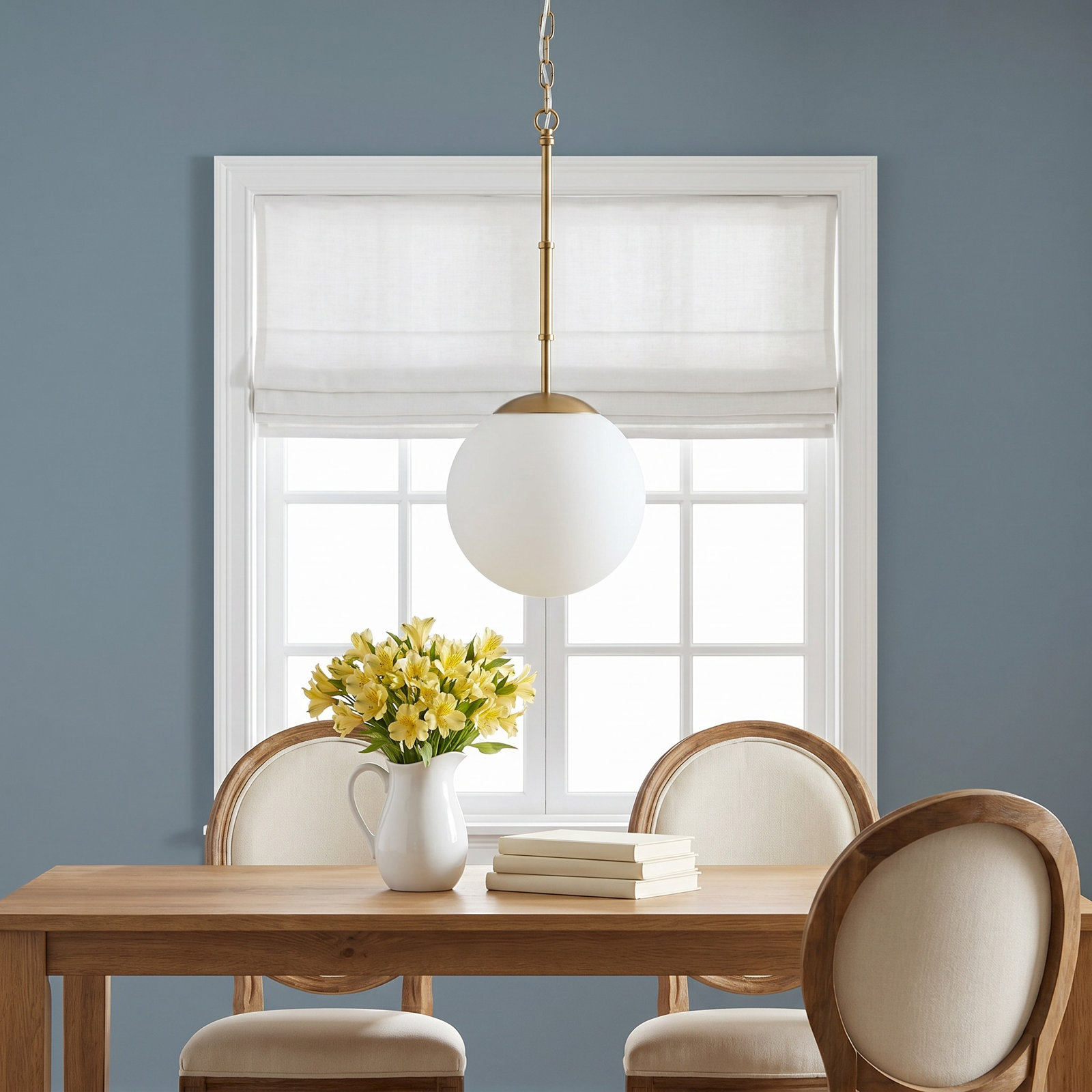 Single Light Glass Dimmable Pendant, Brushed Gold