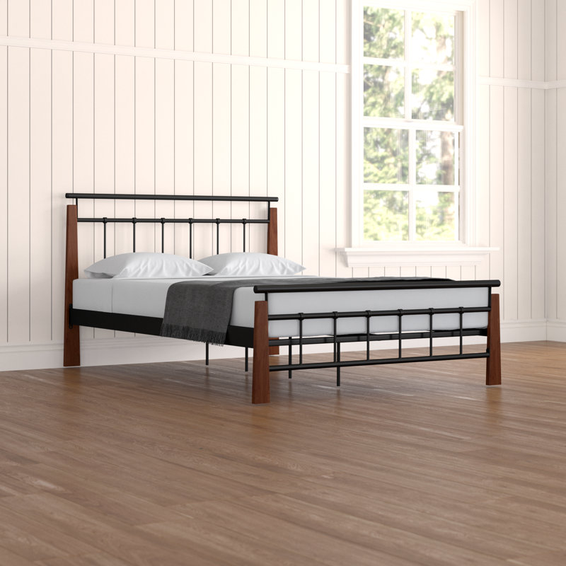 Metallbett Morgantown mit Lattenrost, European Double (140 x 200 cm), Brown / Black