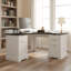 Bureau en L 59 po cannelé avec station de charge et armoire de rangement 59 po Modern-131552749