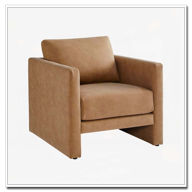 Fauteuil d'appoint en similicuir, Marron clair