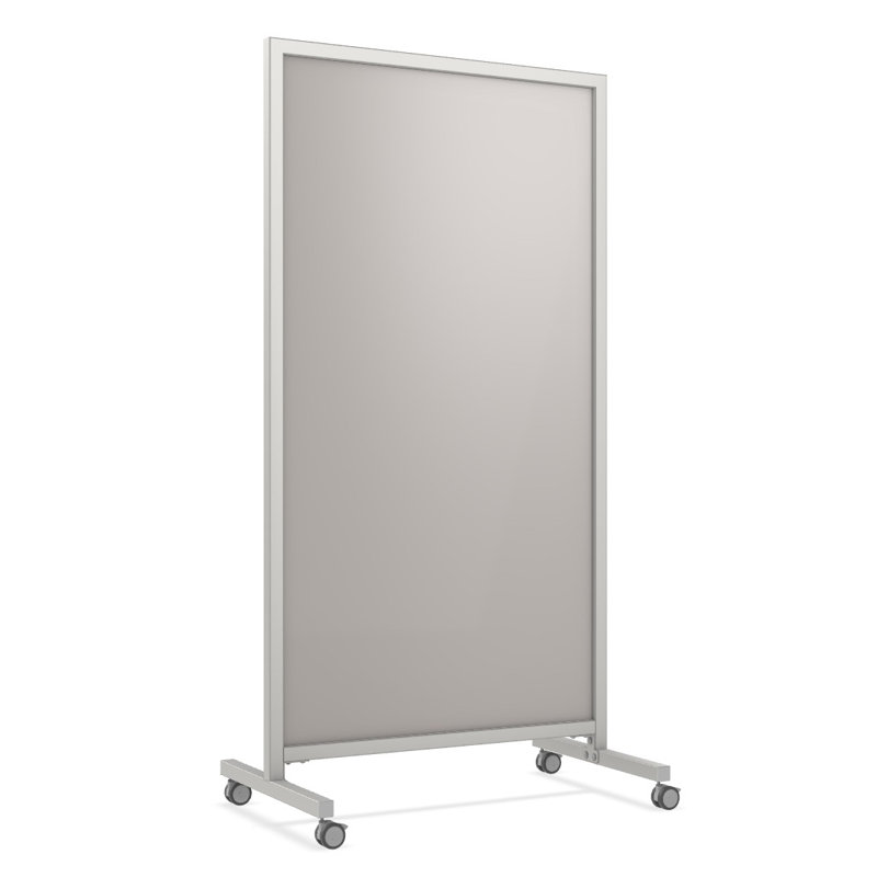 Grand tableau magnétique réversible autoportant en verre EZ H 75 po x l 38 po, Gris