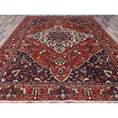 Wardlow One-of-a-Kind 8'7" X 11'2" 1950s Wool Area Rug Red