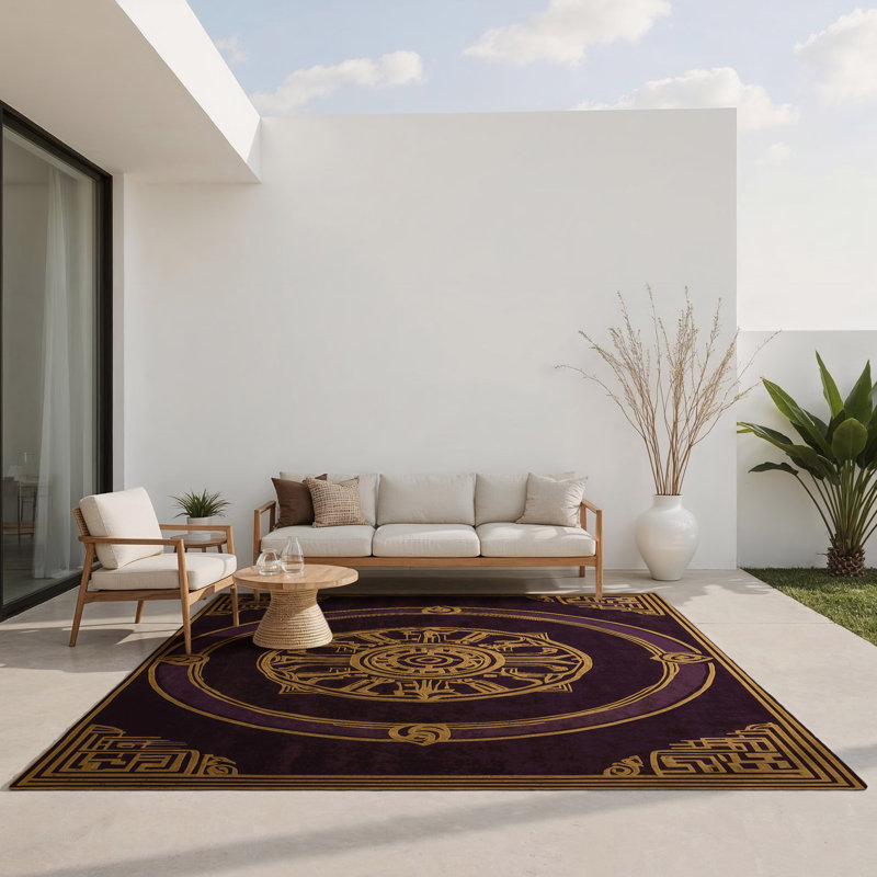 Aegis Ornament Indoor And Outdoor Area Rug, Rectangle 9' x 12'
