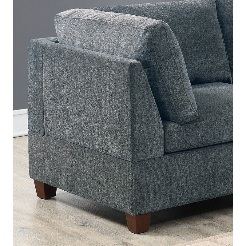 Ensemble de canapé modulaire en chenille gris modulaire 6 pièces