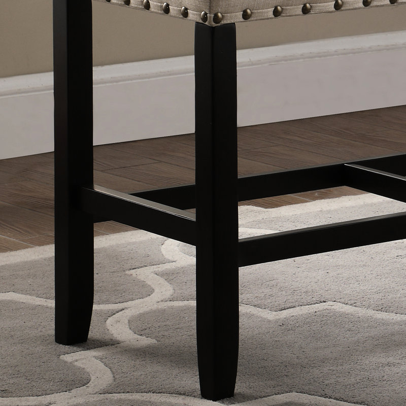 Counter Height Tan Bench For Dining Area, Footrest, 41"W X 16.5"D 25.5"H, Blend With Fabric, Solid Construction, 25.5"H, Tan