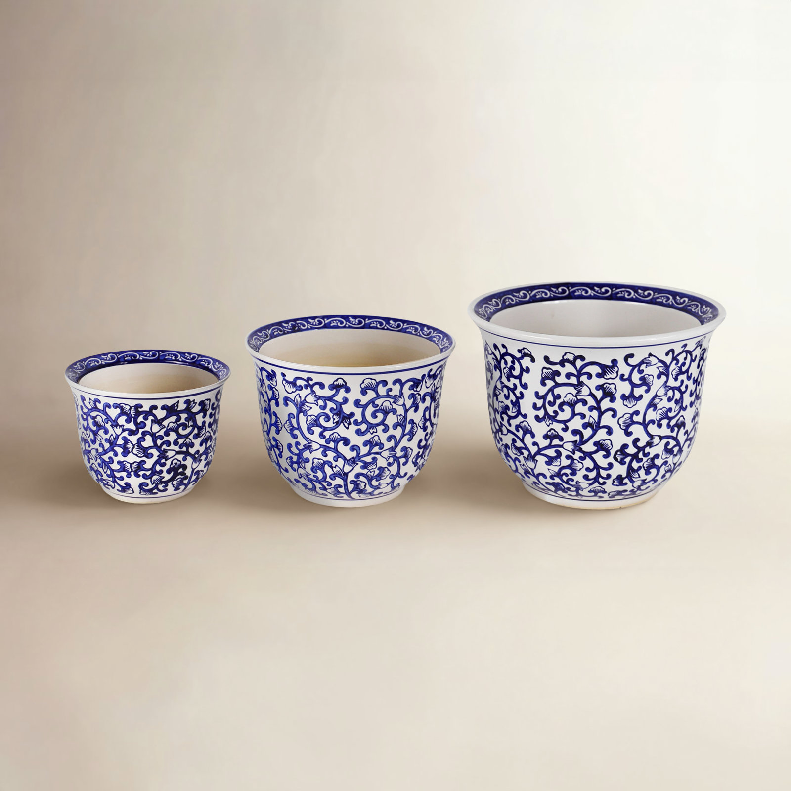 Blue Garden 12" Ceramic Pot Planter