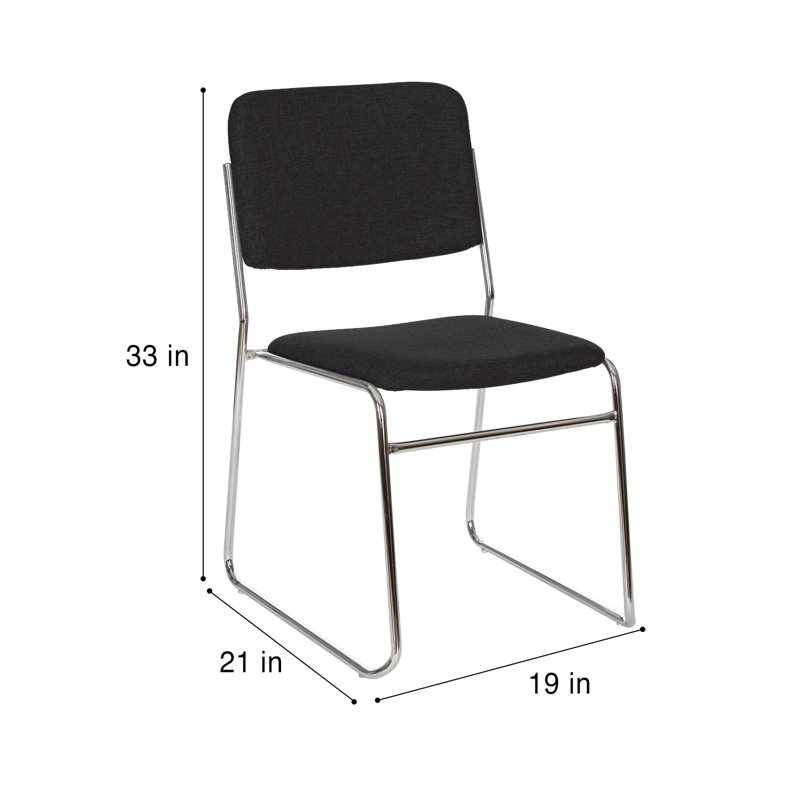Sandra Stack Chair, Pack of 2, Black