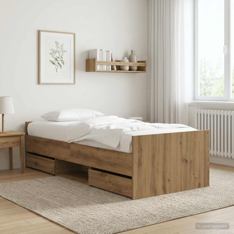 Bed Frame, Artisan Oak