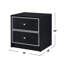 Table de chevet 2 tiroirs de rangement en noir et argent avec option design 2