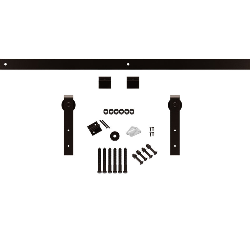 Ensemble de quincaillerie pour porte de grange standard Premium, Gris foncé, 84 po