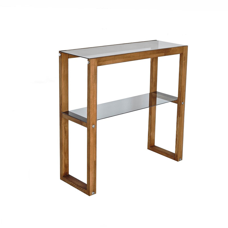 Shynel 33.46'' Glass Top Console Table