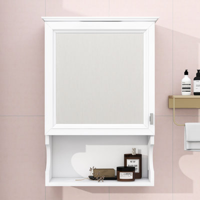 Armoire de rangement murale avec miroir