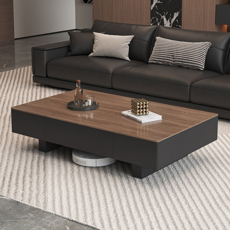 Table basse Modern, H 16,5 po x L 47,2 po x l 23,6 po, Noir