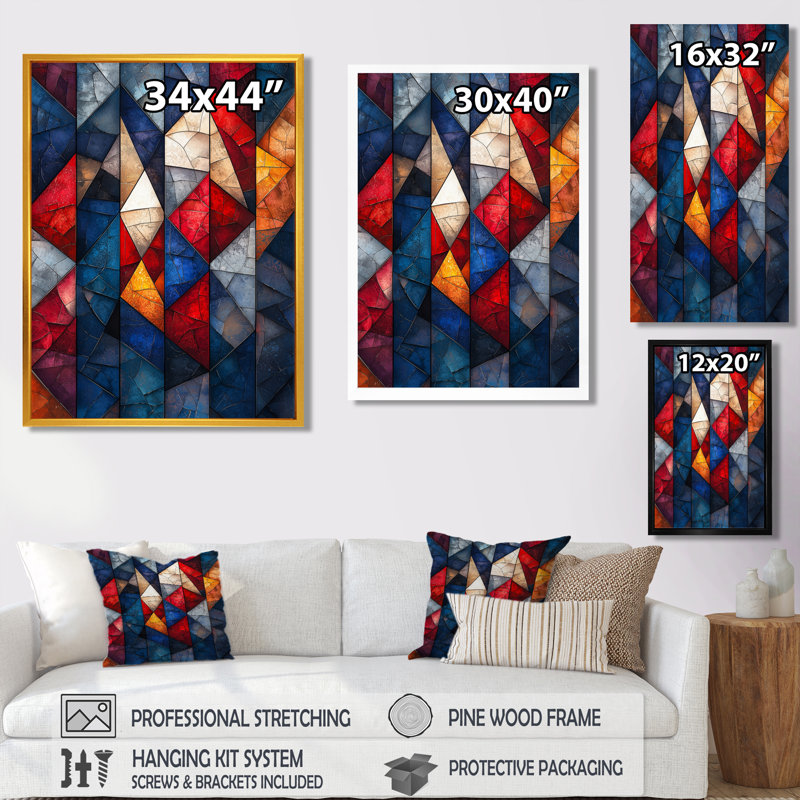 «Norven Unity In Force Usa Flag Fragments IV», art mural sur toile Patriotist, H 60 po x l 28 po, Brun