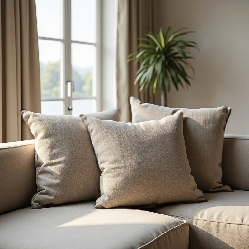 Texture Mix Decorative Throw Pillow Covers (Set of 2), Twine, 14x14 Inch