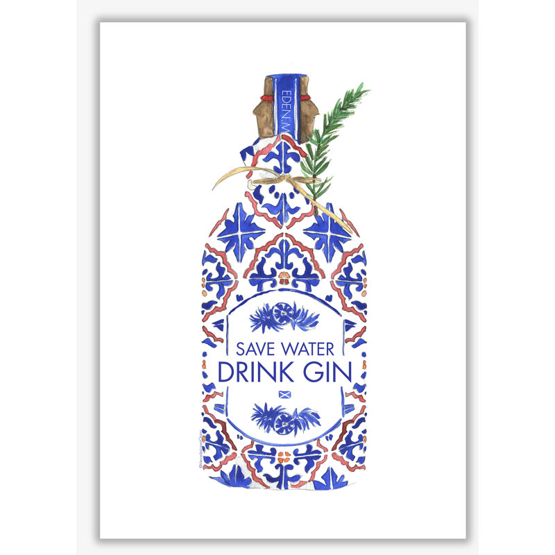 Save Water Drink Gin - Print, No Frame, 59.4 cm H x 42 cm W x 1 cm D