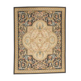 Hand-Knotted High-Quality Cream and Gray Area Rug