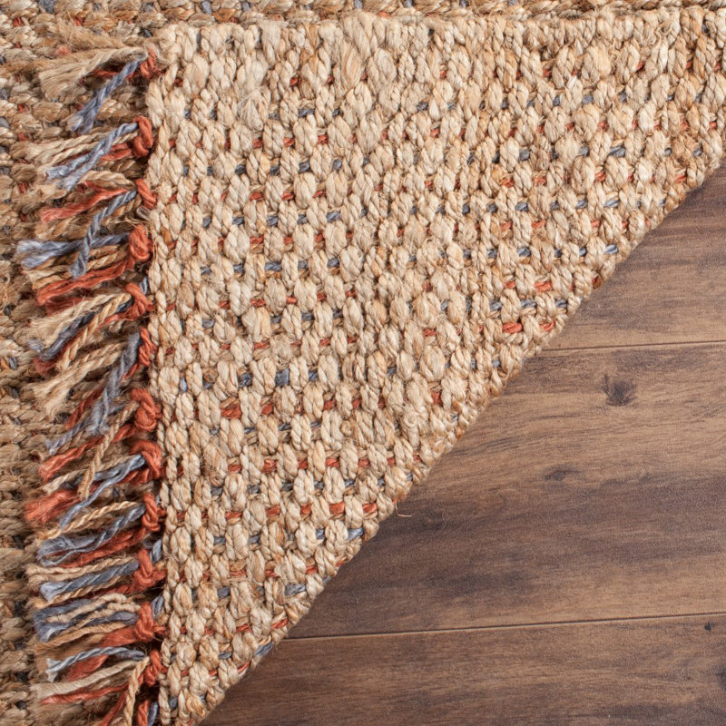 Debroh Natural Fiber Hand Woven Jute Solid Color Rug, Rectangle 2'6" x 4'
