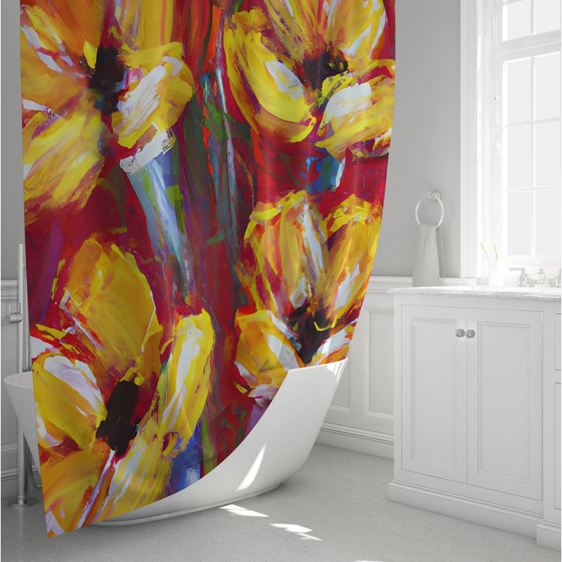 Zaltbommel Floral Shower Curtain, 72" H x 70" W