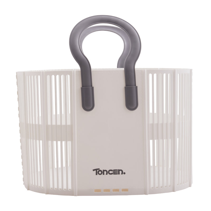 Stephone Laundry Hamper, Beige/Grey