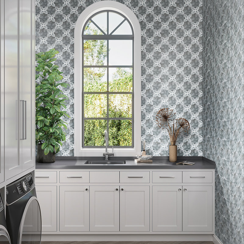 Siena 5.35'' W x 5.35'' L Ceramic Singular Tile, Light Gray