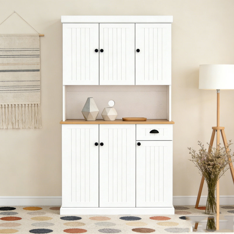 71" Freestanding Kitchen Pantry Storage Cabinet