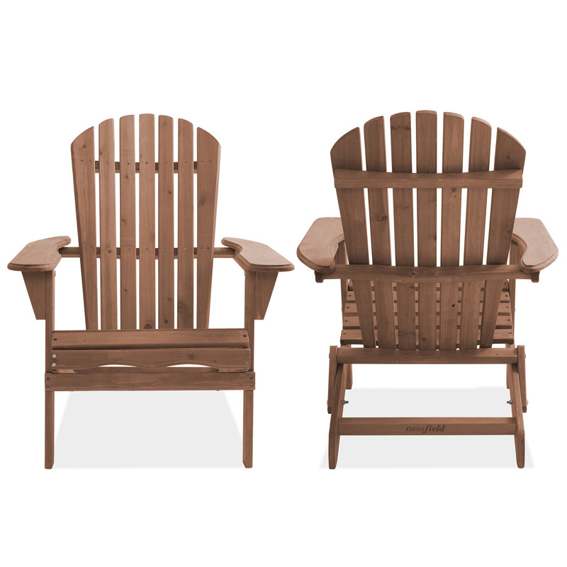Fowles Solid Wood Folding Adirondack Chair, Espresso