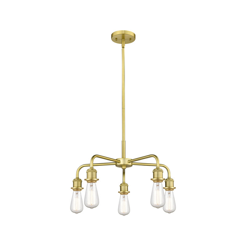 Lustre unique à 5 lumières Allare, Or satiné