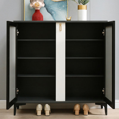 Black + Gray Aluminum Shoe Storage