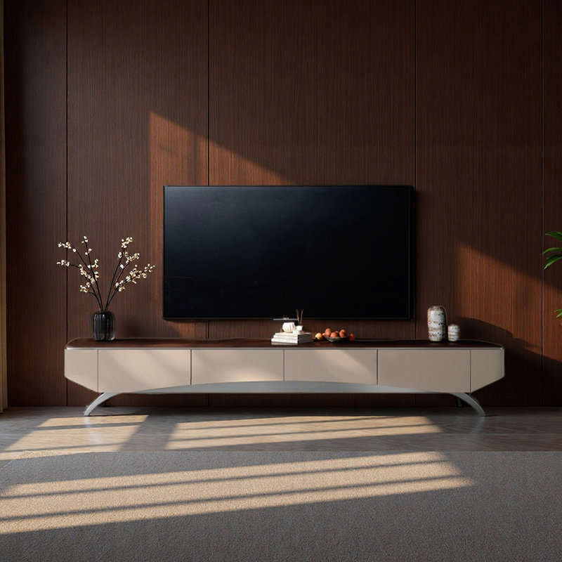 Meuble télé en bois massif de style luxueux, H 17,7 po x L 94,5 po x l 15,7 po
