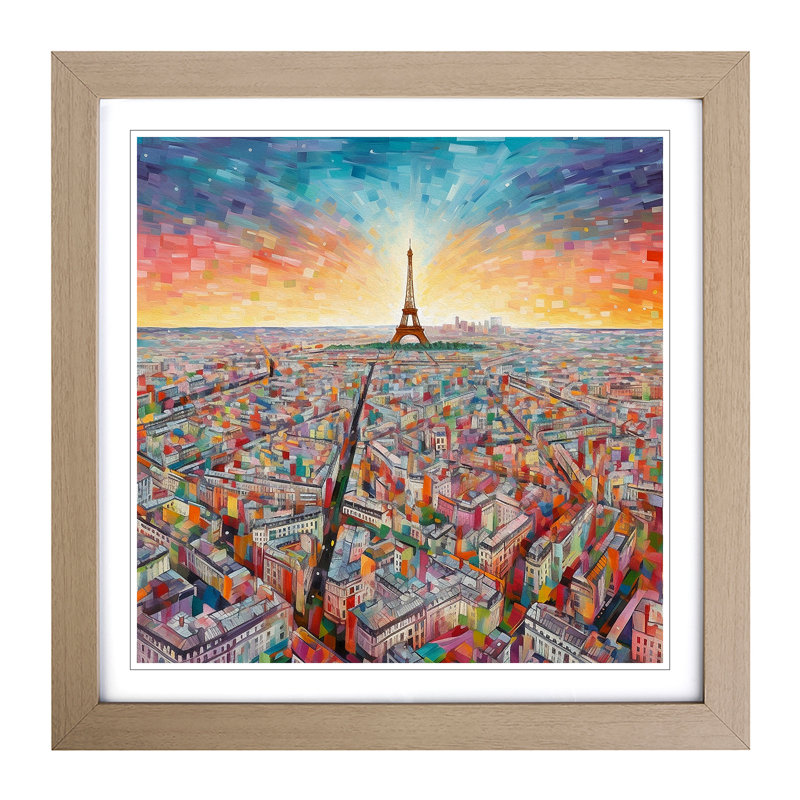 City Of Paris Color Field - Framed Print, Oak