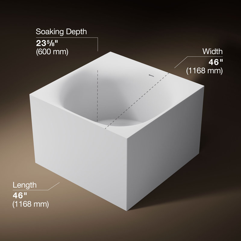Stillness Soak 46 In. X 46 In. Freestanding Bath