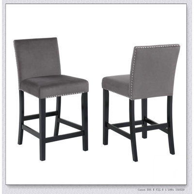 Tabouret de comptoir en velours Cobre