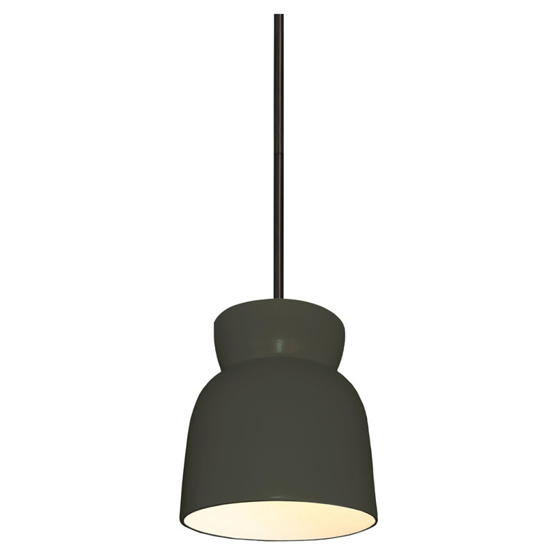 (6) Luminaire suspendu en forme de sablier, Chrome poli, Étain, vert
